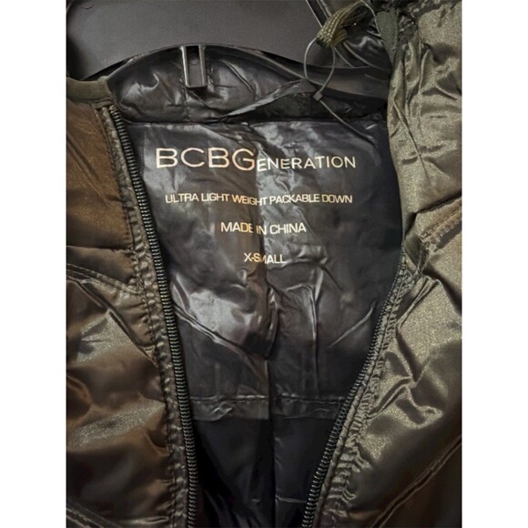 BCBGeneration Women’s Ultra Lightweight Packable Down Coat Olive XS Hoodie - Picture 11 of 12